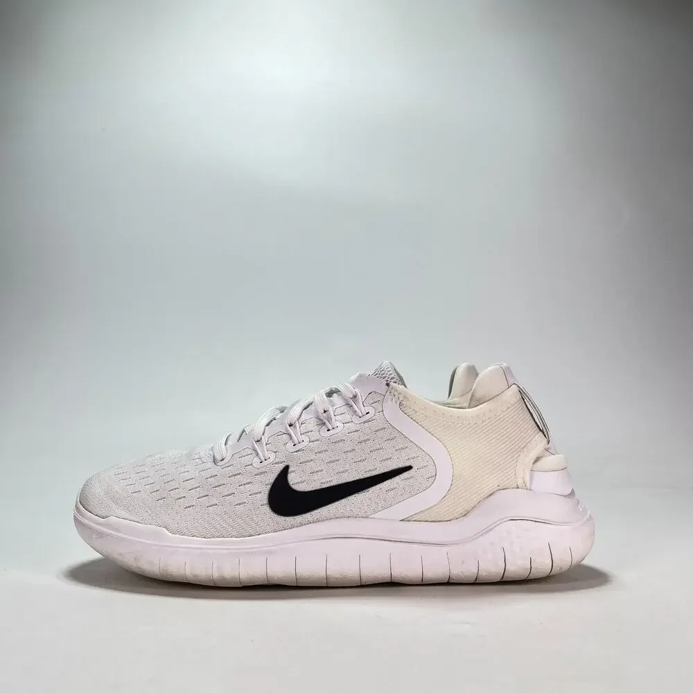 Nike Free RN 2018 White Black Running Shoes Sneakers 942836-100 Men's Size 7.5